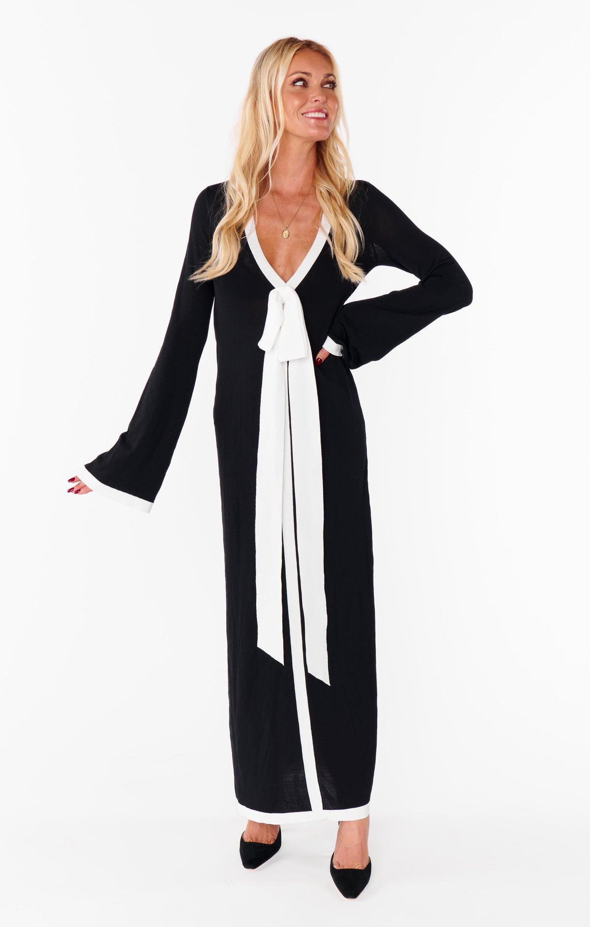 Balboa Dress ~ Black and White Contrast Knit