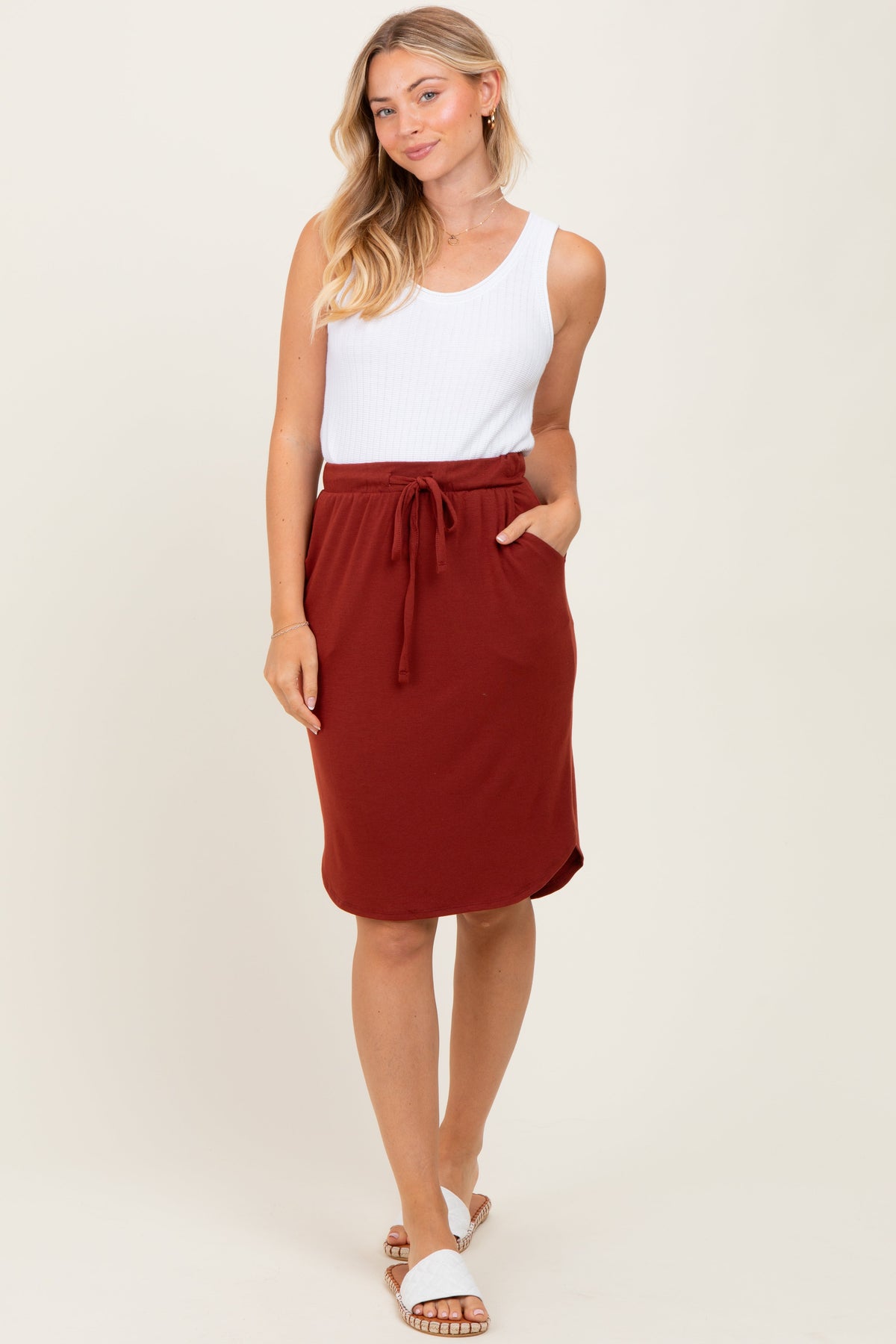 Rust Maternity Skirt