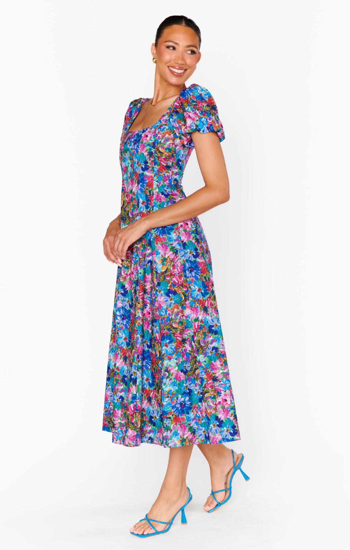Mia Midi Dress ~ Painterly Meadows