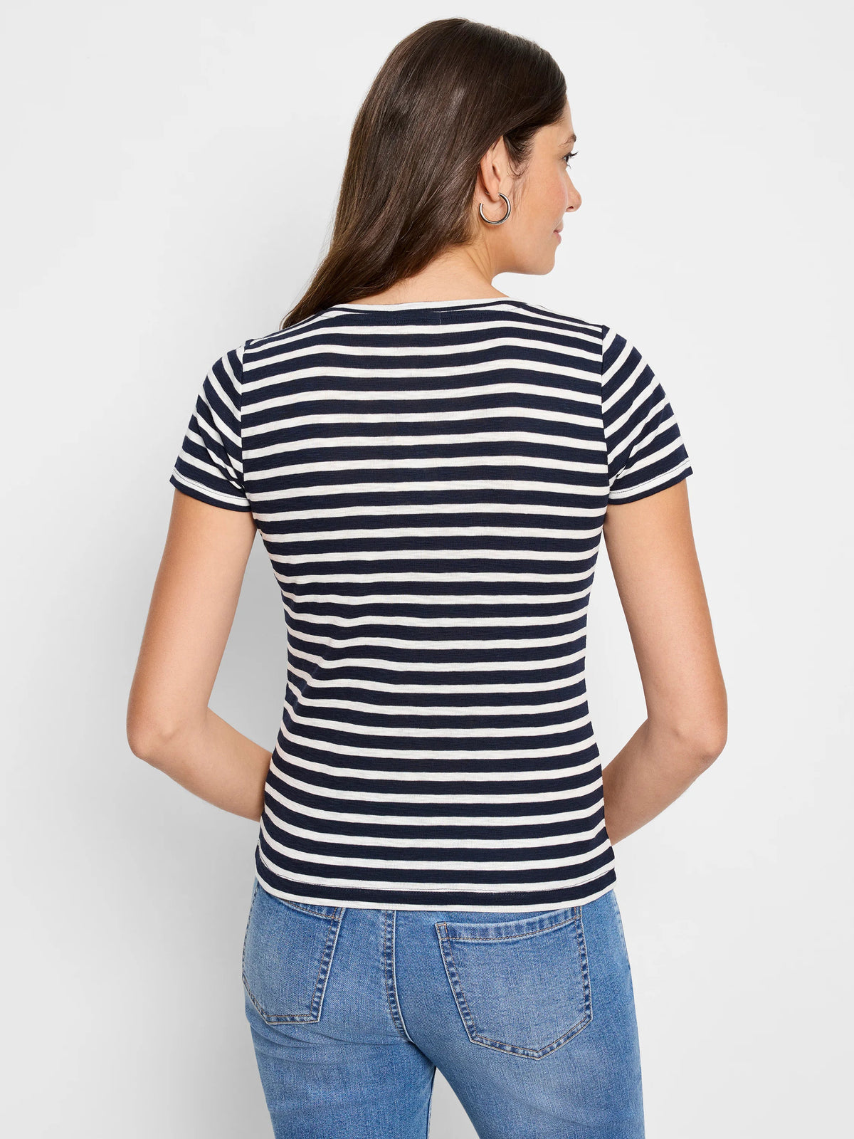 NZT Short Sleeve Stripe Crew Neck Tee