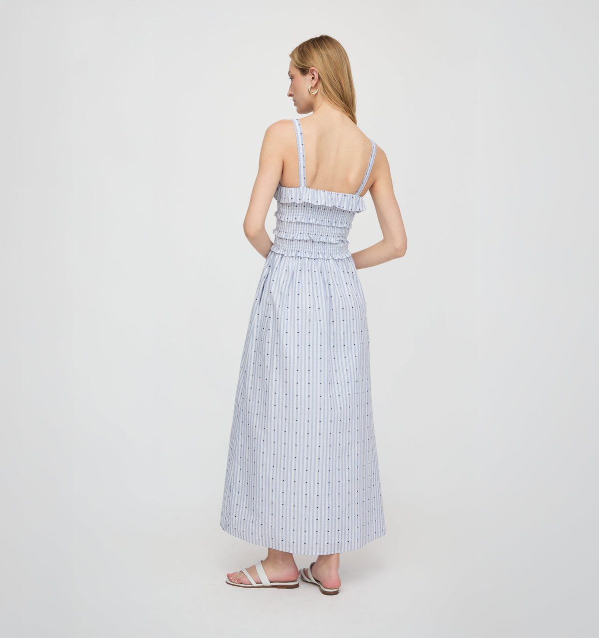 The Analise Nap Dress - Blue Swiss Dot