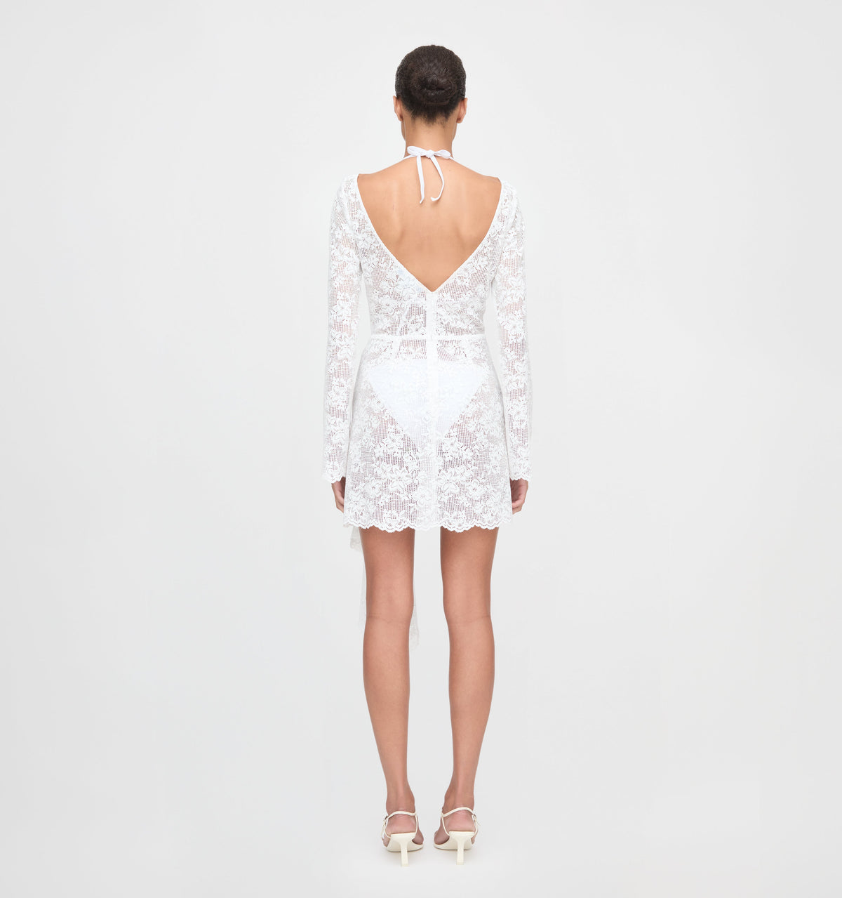 The Becca Dress - White Metallic Lace