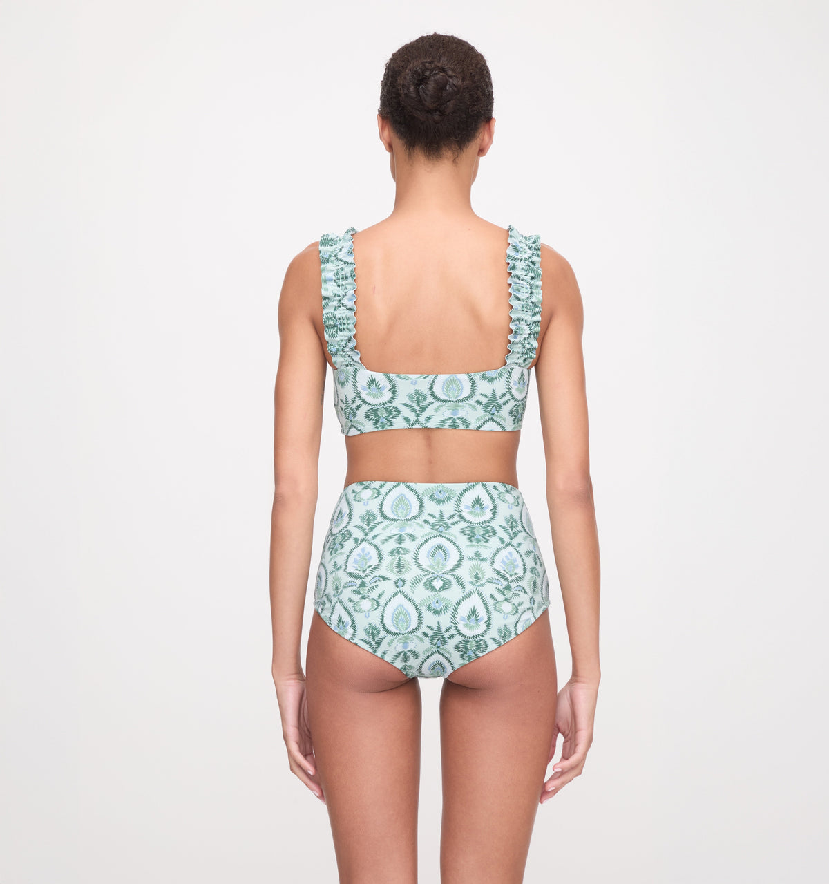 The Teagan Bikini Set - Green Palm Ikat