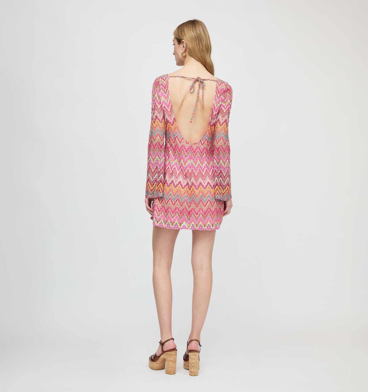 The Nathalie Dress - Pink Sheer Shimmer Knit