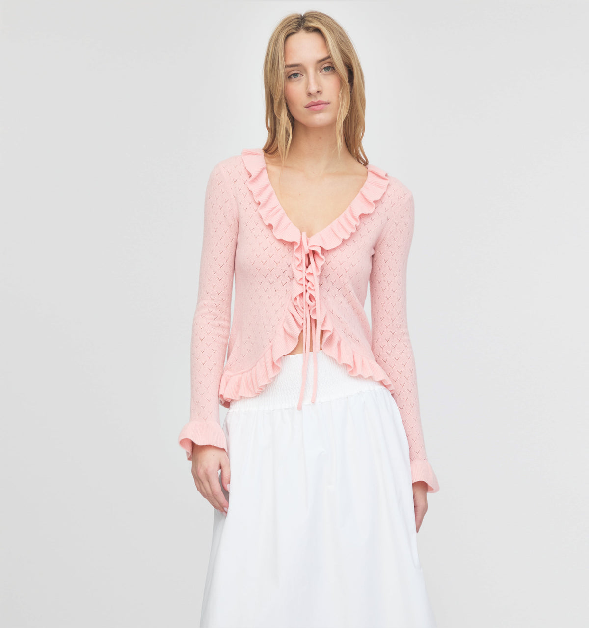 The Ray Top - Powder Pink Pointelle