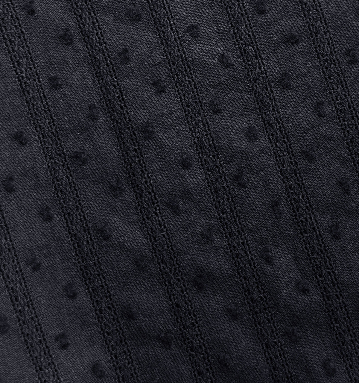 The Corinne Nap Dress - Black Linear Swiss Dot