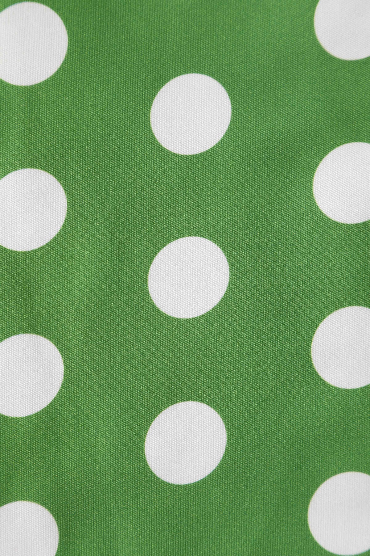 May Crossover Bust Green White Polka Dot Dress