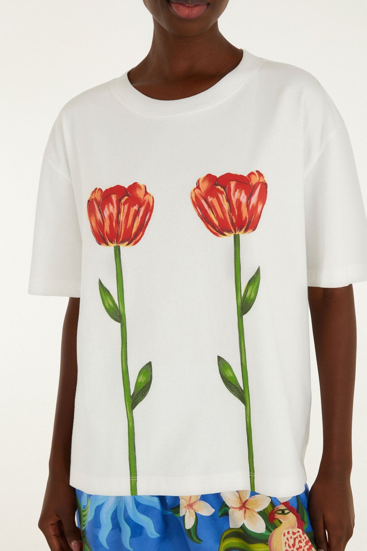 White Tropical Rose T-Shirt