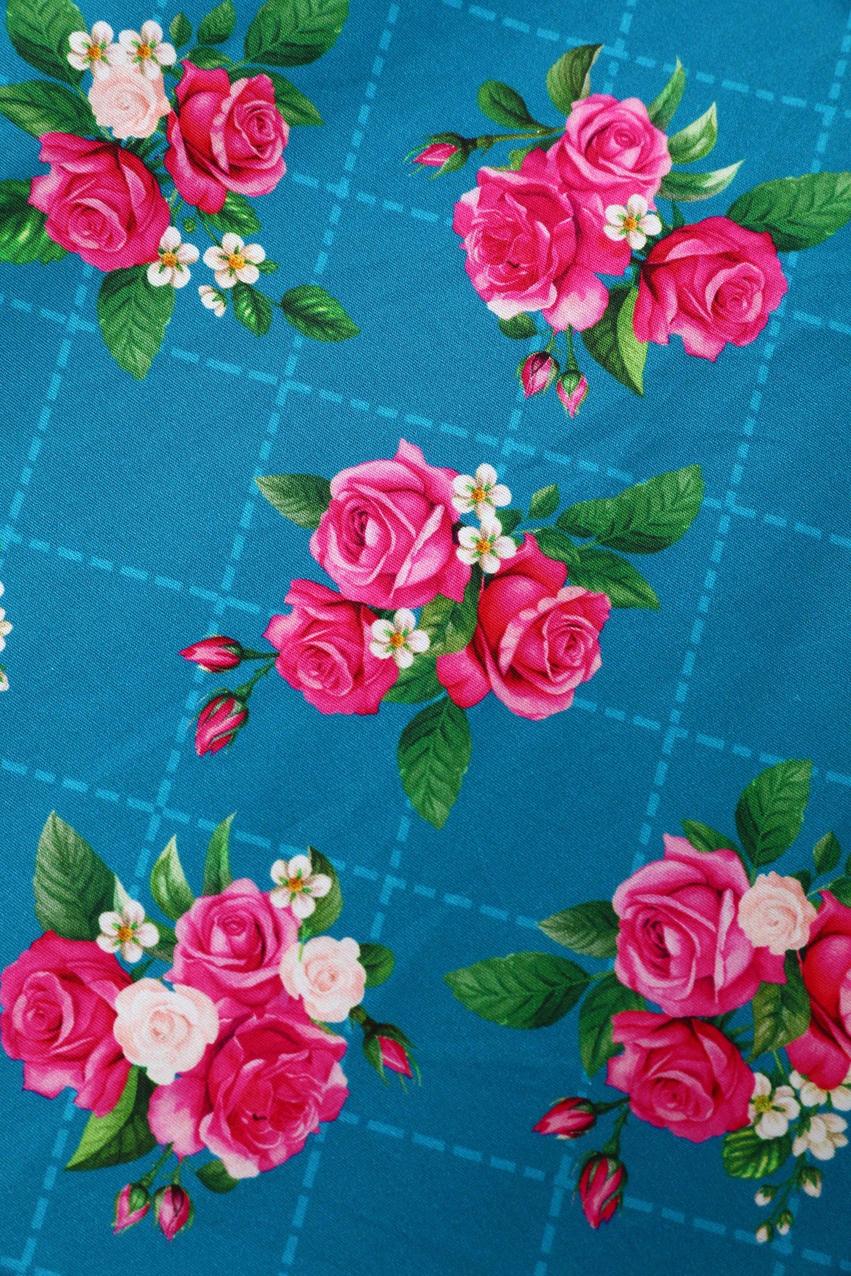 Daisy Fifties Style Rose Halter Dress