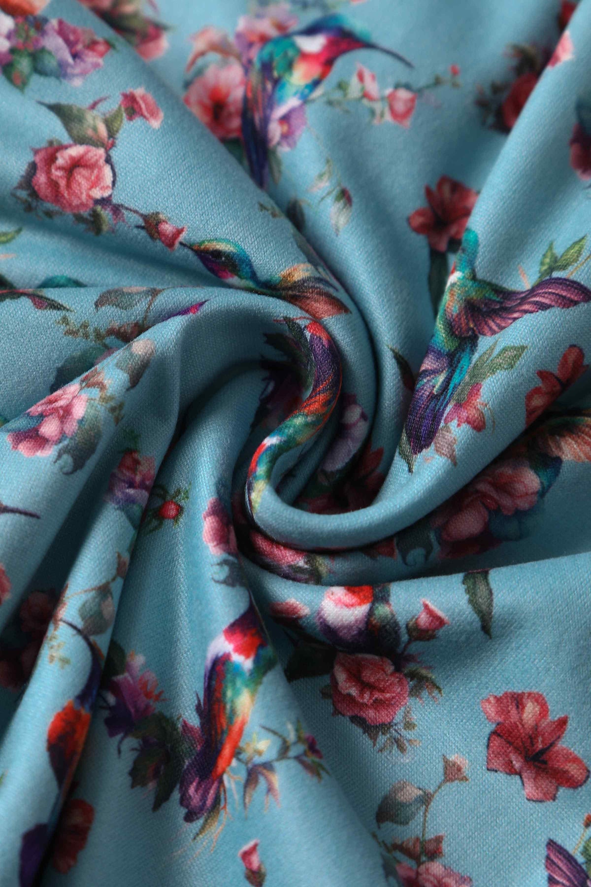 Matilda Hummingbird Blue Wrap Dress