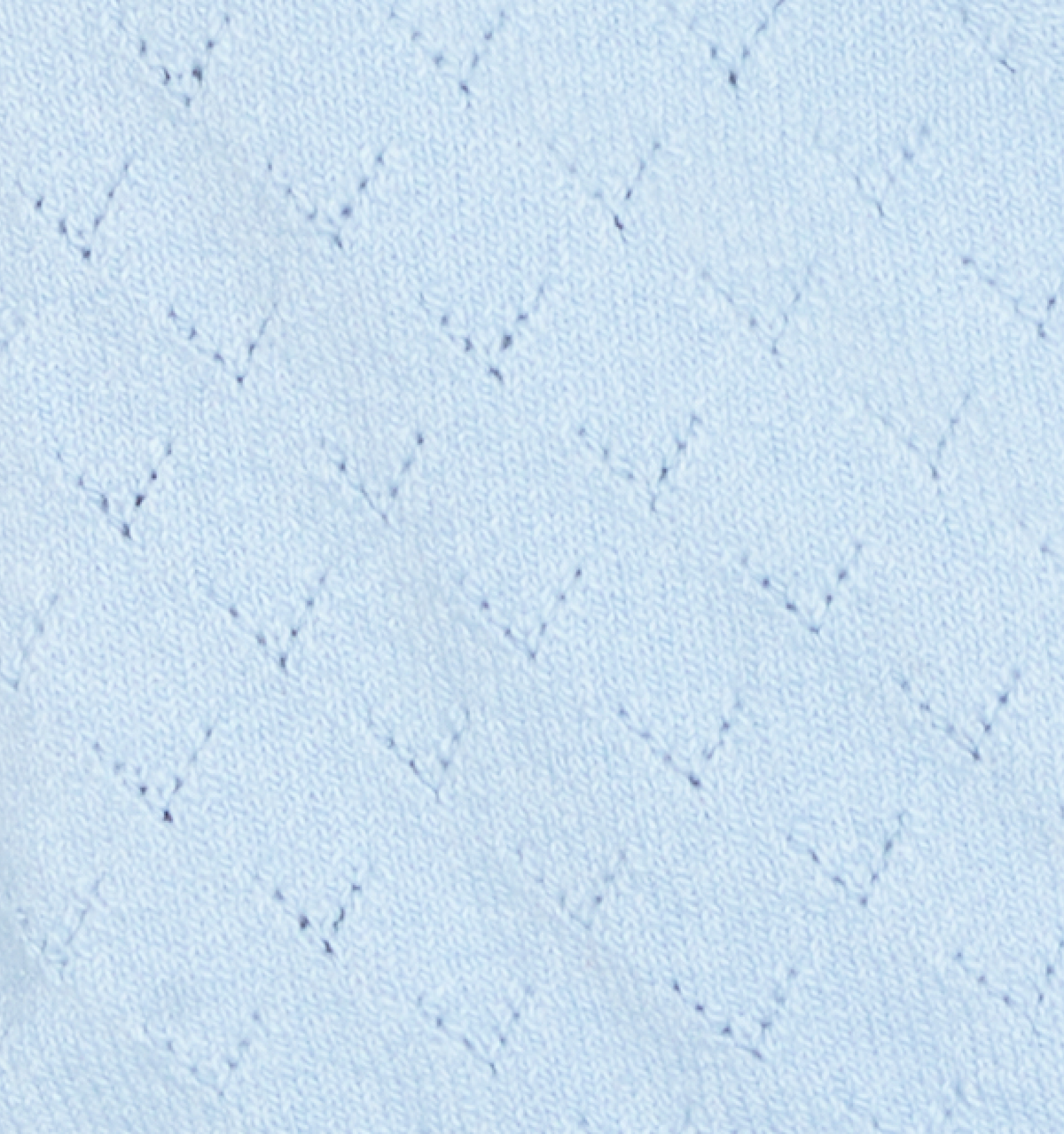 The Deirdre Wrap Sweater - Light Blue Pointelle