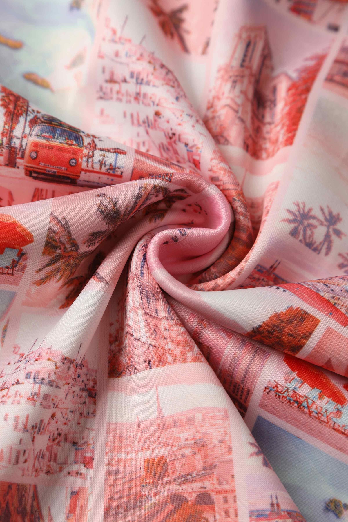 Amanda Postcard Print Swing Dress