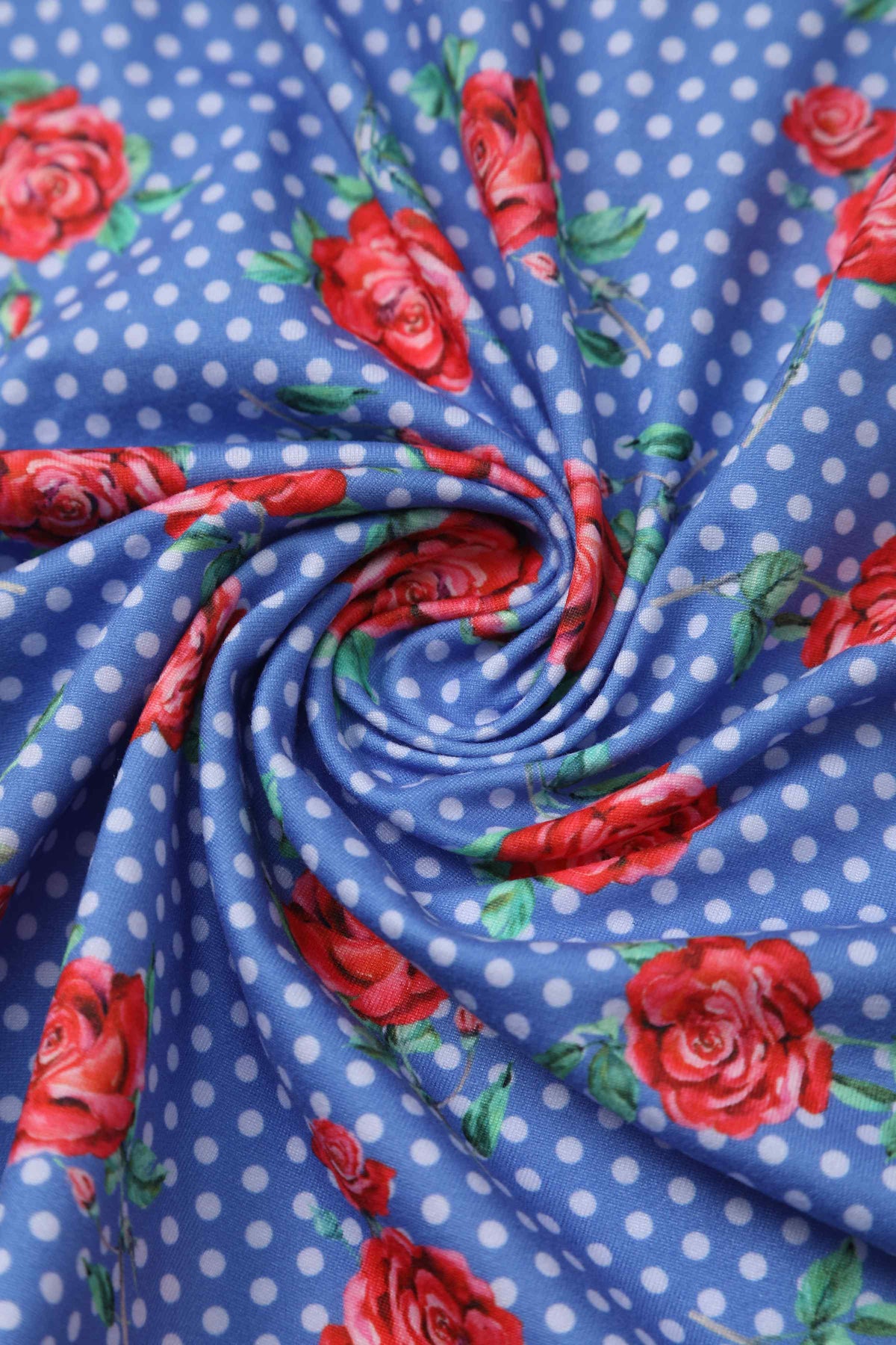 Matilda Red Rose Wrap Dress In Blue
