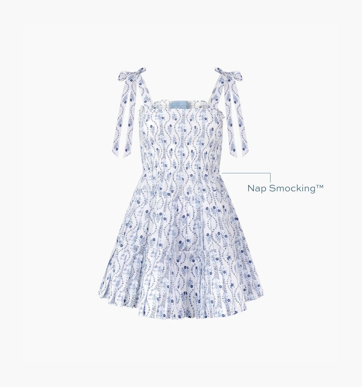 The Ribbon Charlotte Nap Dress - Blue Vine Stripe
