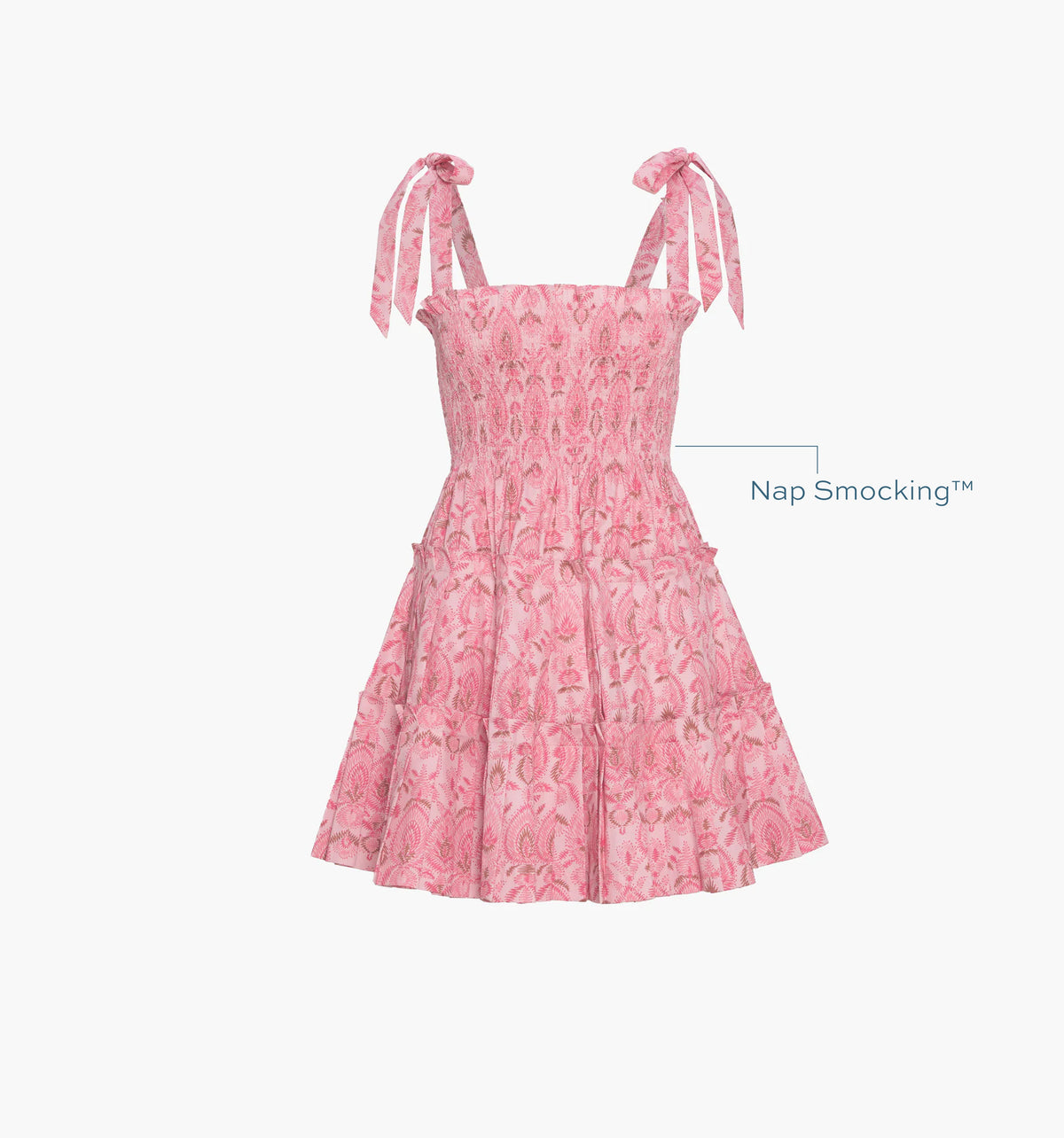 The Ribbon Charlotte Nap Dress - Pink Palm Ikat