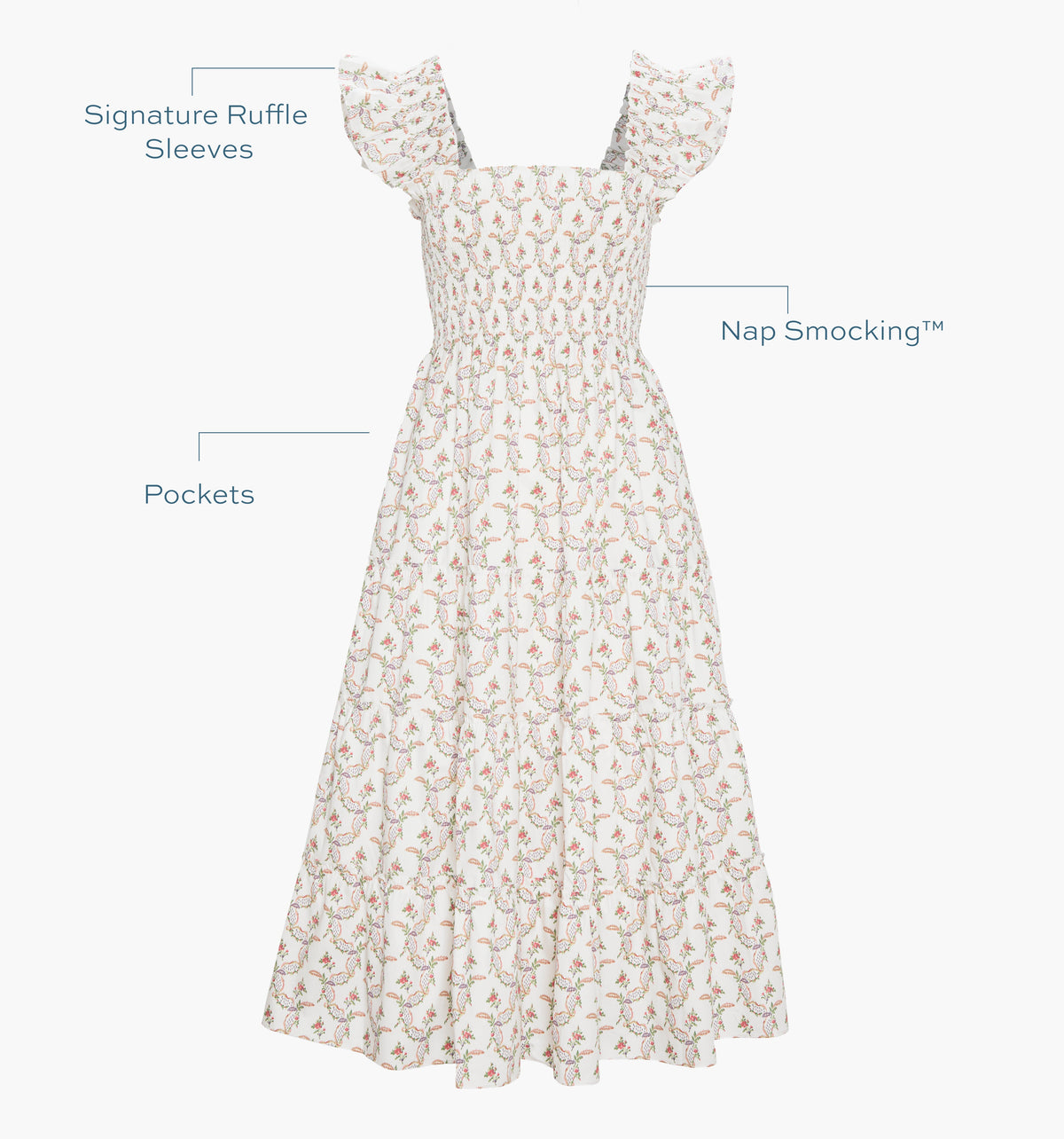 The Ellie Nap Dress - Pink Ribbon Rose Ikat