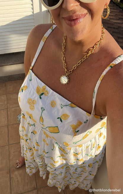 Summer Fling Midi Dress ~ Limoncello Embroidery