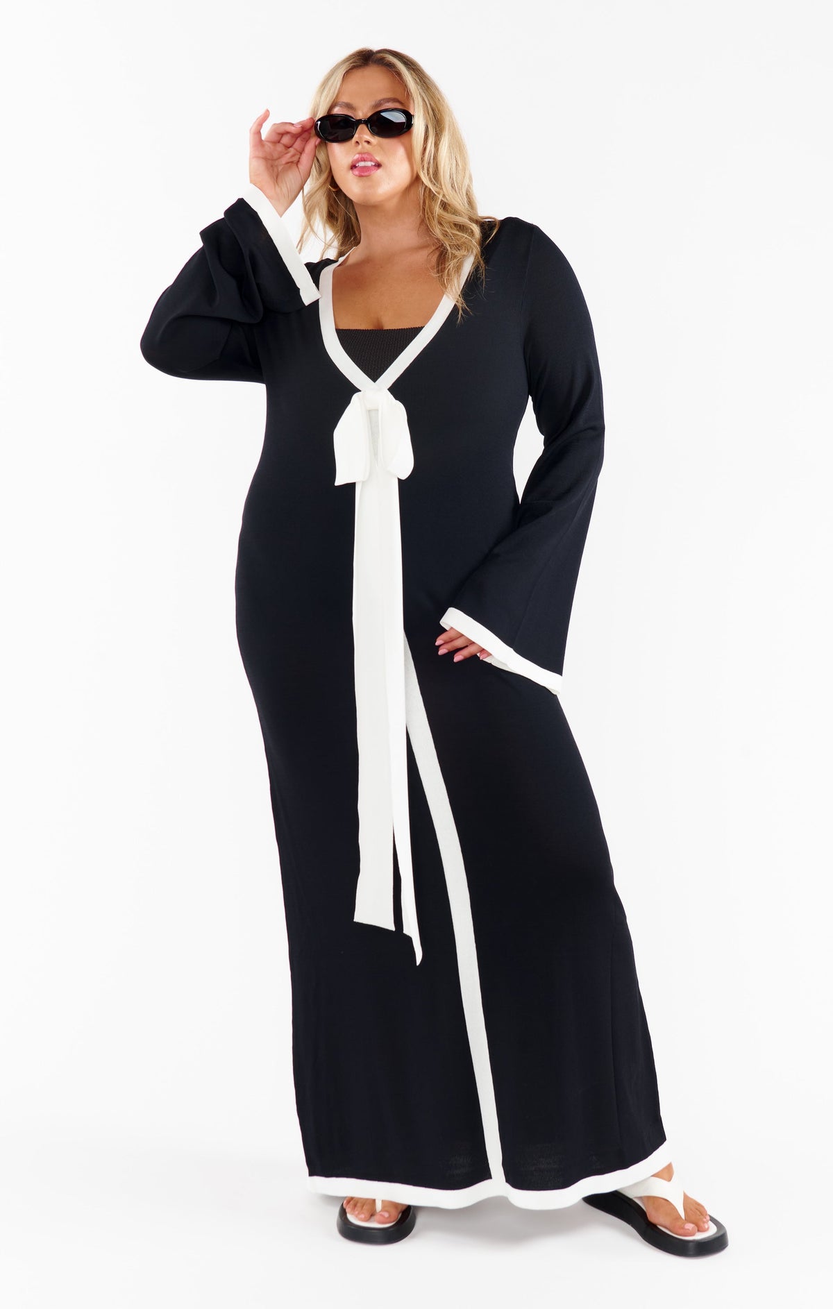 Balboa Dress ~ Black and White Contrast Knit