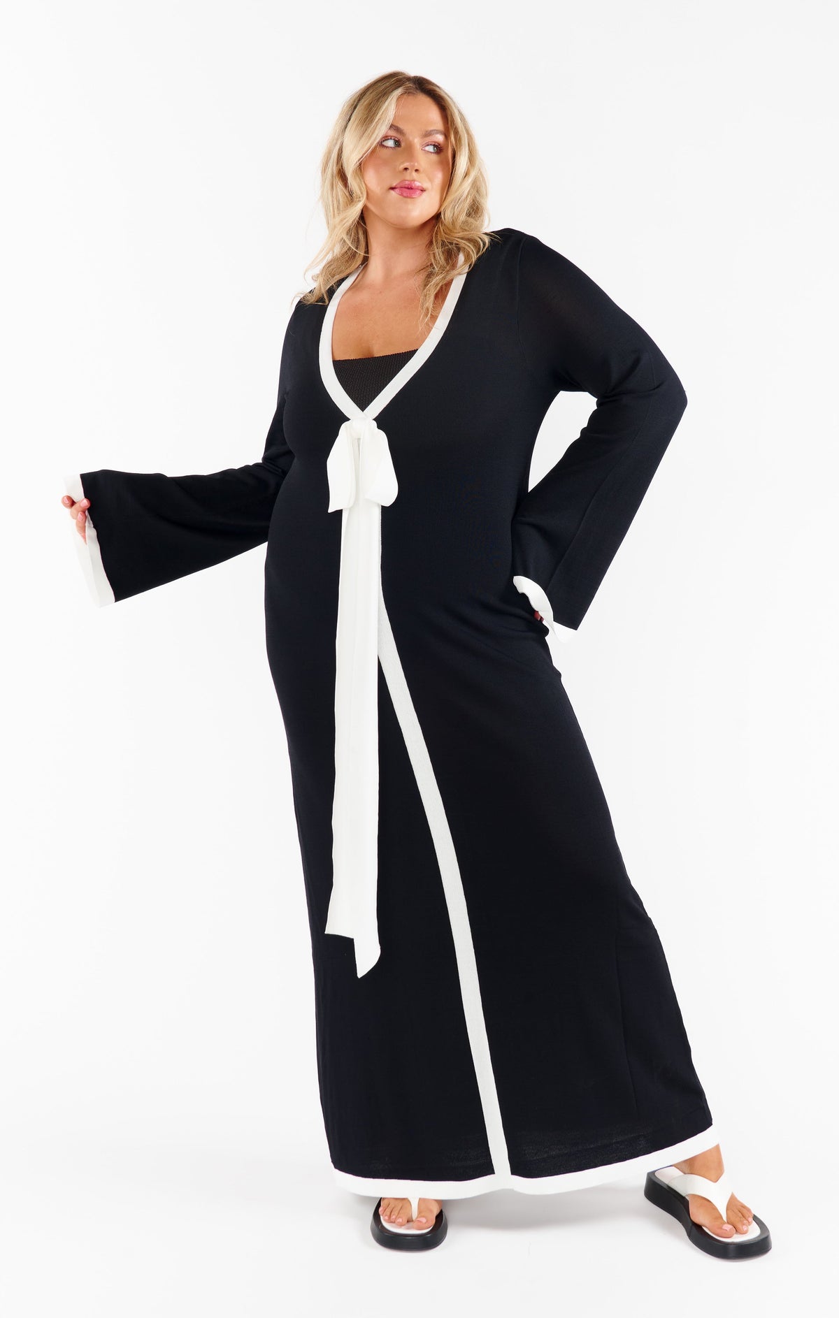 Balboa Dress ~ Black and White Contrast Knit