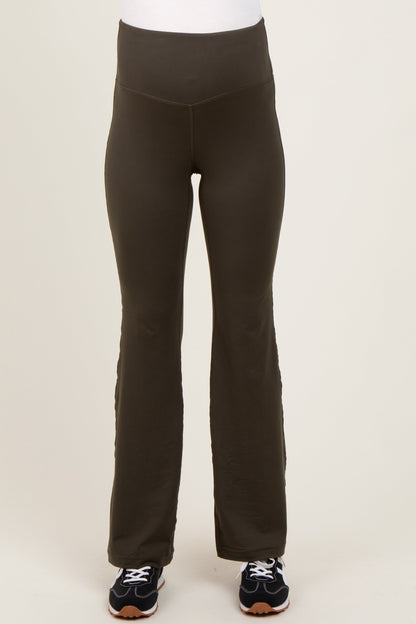 Olive Maternity Flared Leggings