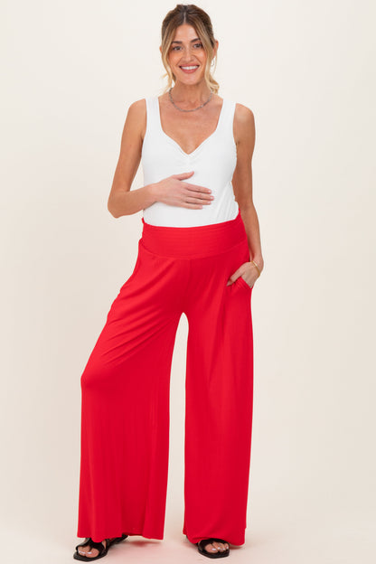 Ruby Smocked Waist Wide Leg Maternity Pants