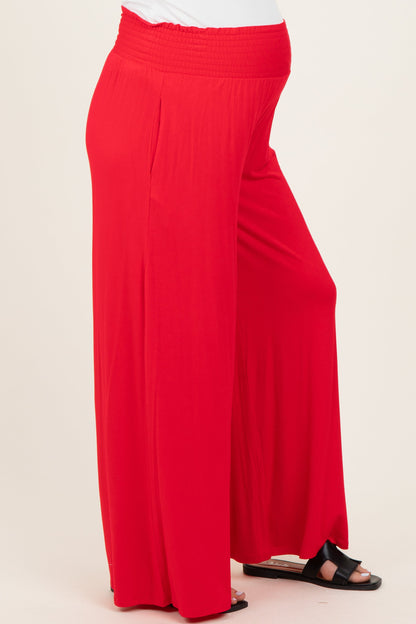 Ruby Smocked Waist Wide Leg Maternity Pants