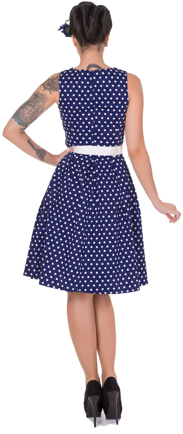 Lola Stylish 50's  Retro Swing Dress in Navy Blue