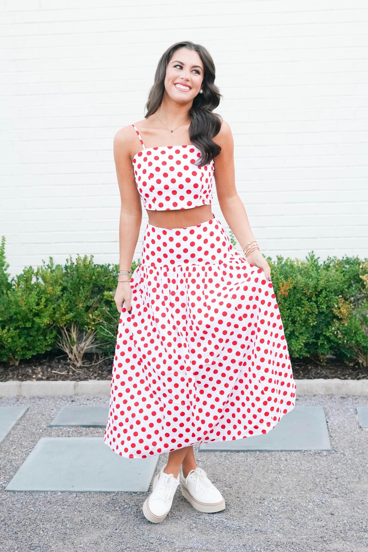 Sideline Style Polka Dot Skirt