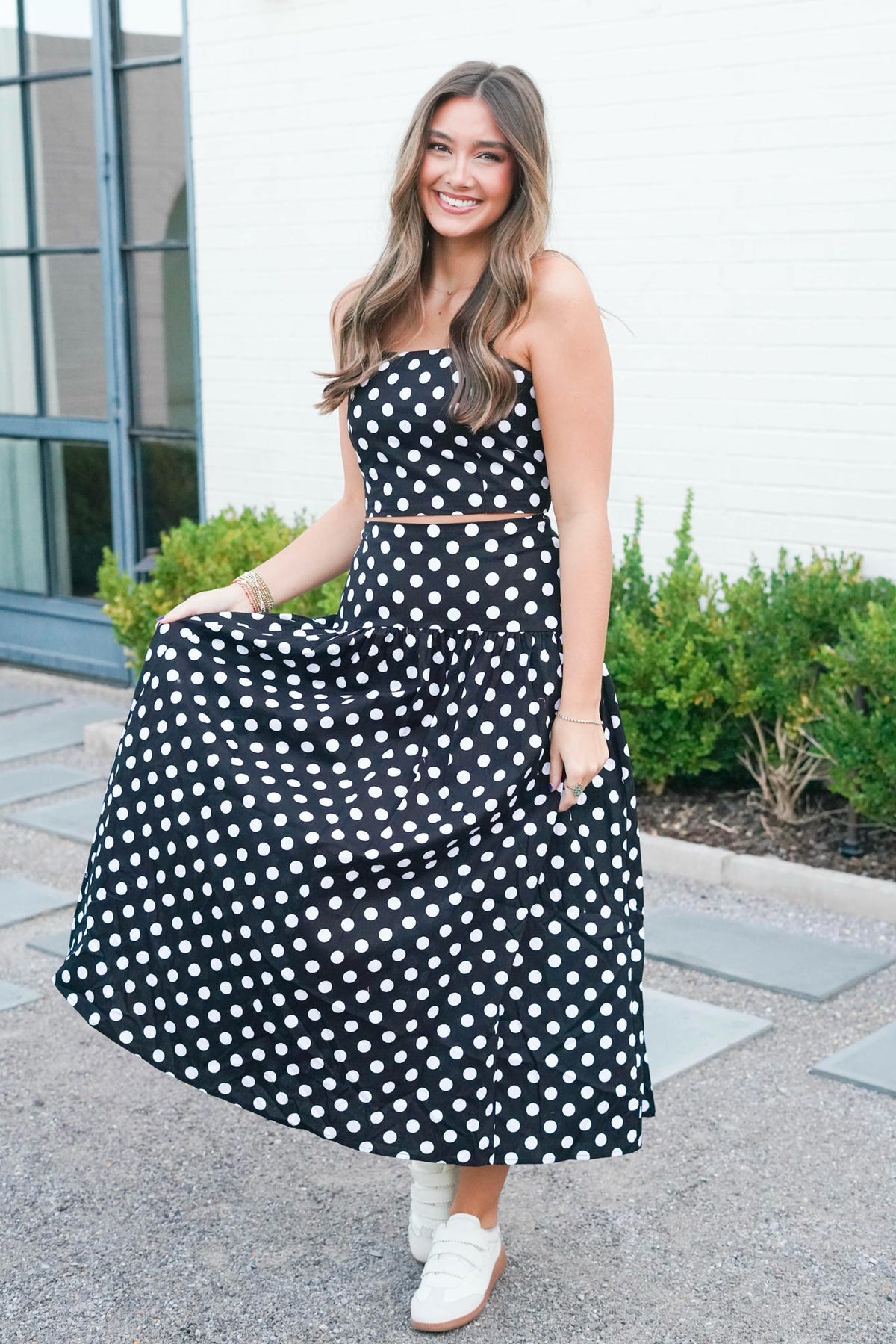 Sideline Style Polka Dot Skirt