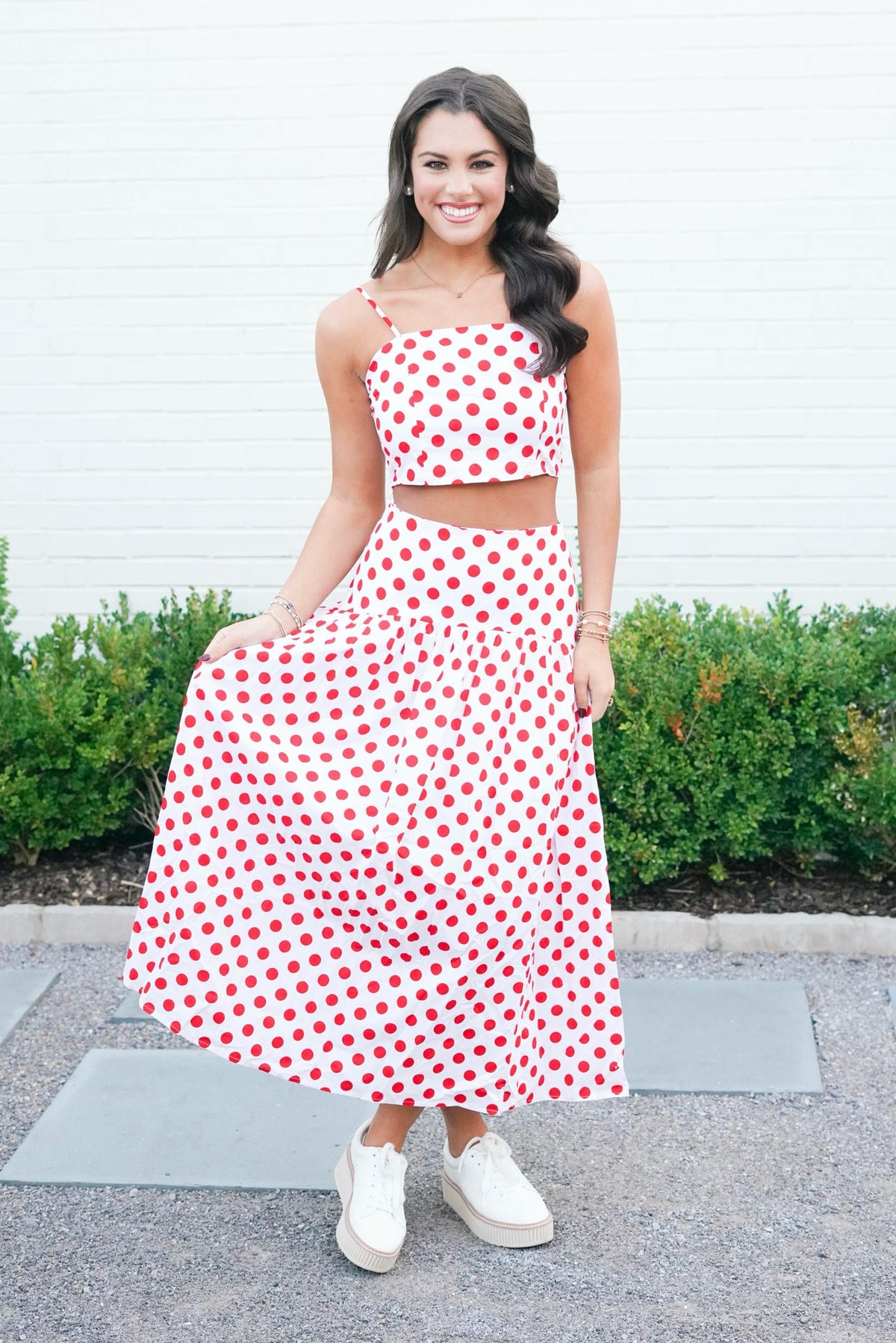 Sideline Style Polka Dot Skirt