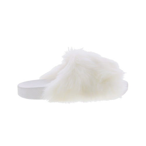 Bearpaw Lucinda 2688W-010 Womens White Synthetic Slip On Slides Sandals Shoes