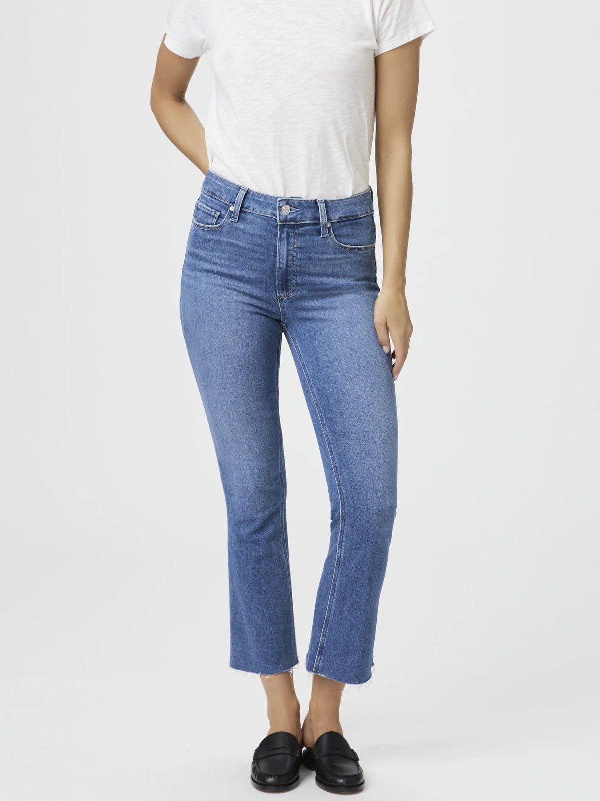 Paige Collette Crop Flare With Raw Hem
