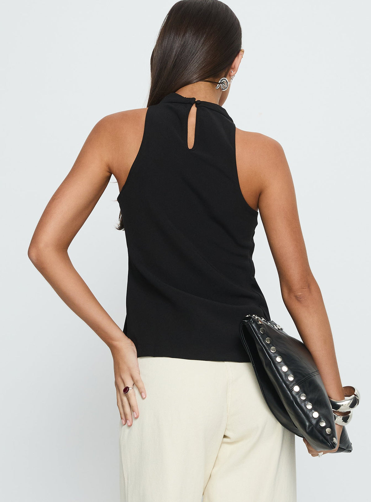 Days Get Dark Asymmetrical Top Black