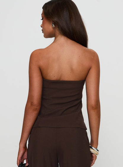 Irresistible Strapless Top Chocolate Petite