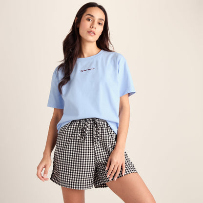Agnes Womens Relaxed Fit Supersoft Premium T-Shirt - Ash Blue