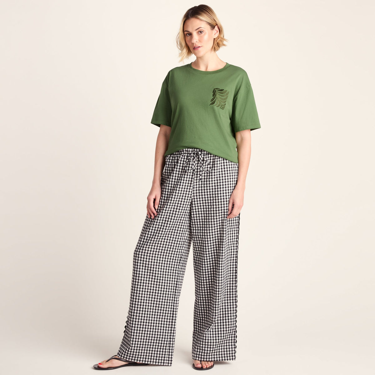 Botanical Womens Relaxed Fit Supersoft T-shirt - Dark Matcha