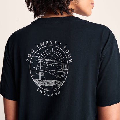 Emerald Isle Womens 100% Cotton Relaxed Fit T-Shirt - Dark Indigo