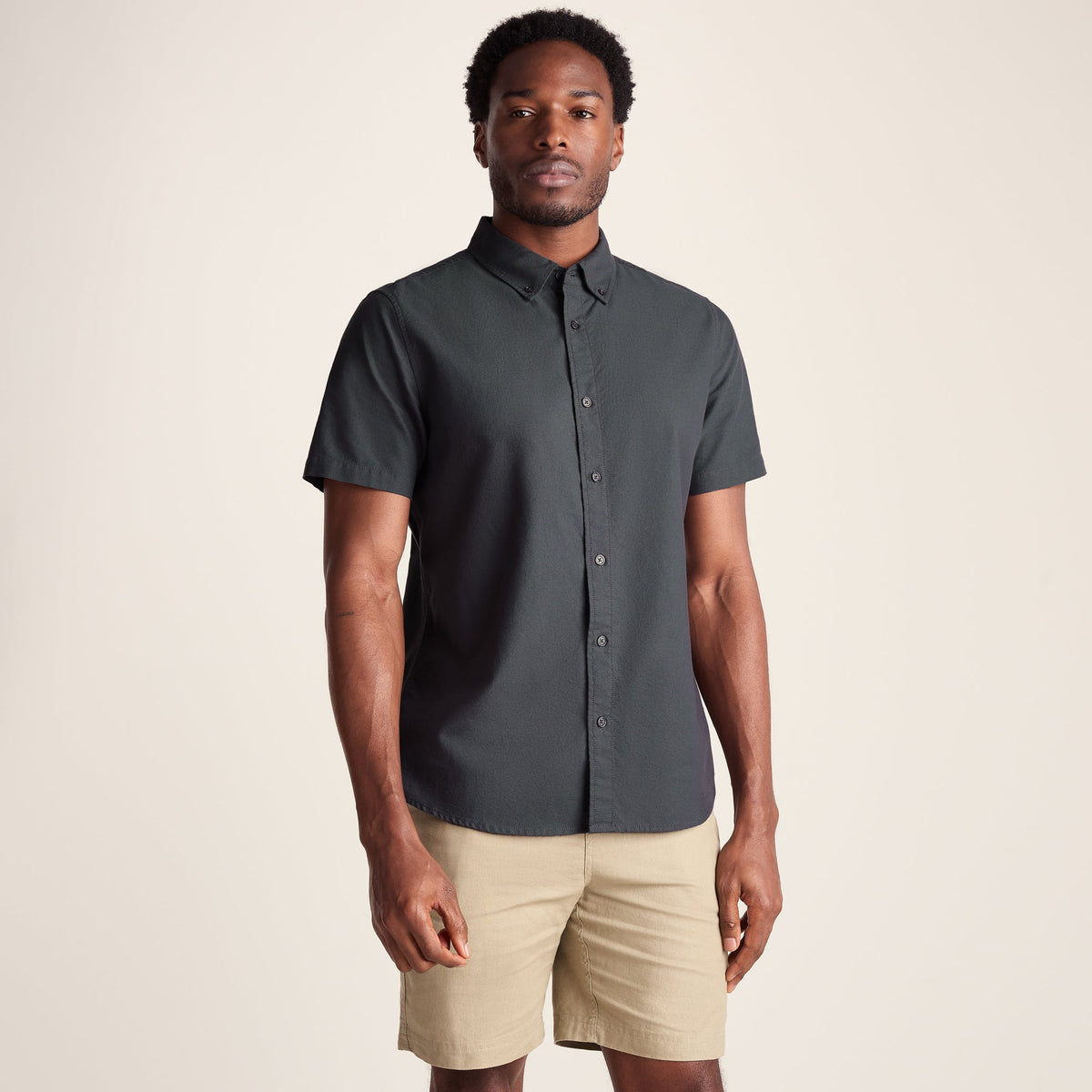Jayden Mens 100% Cotton Short Sleeve Shirt - Deep Slate