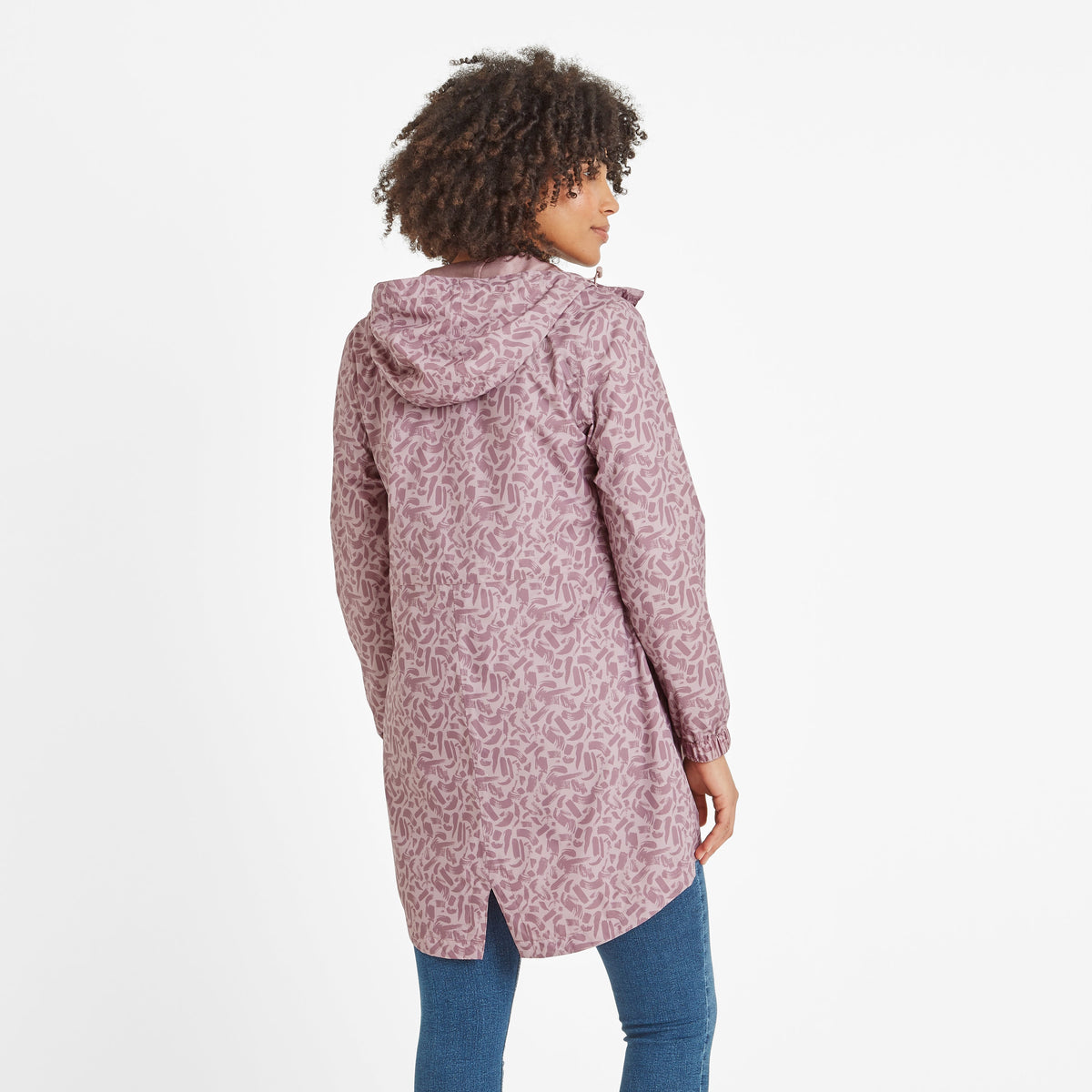Kilnsey Womens Waterproof Jacket - Dusky Rose Brushstroke Print