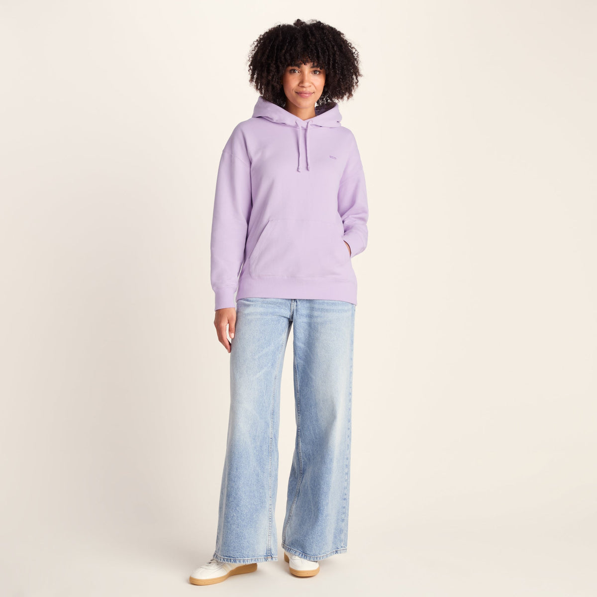 Meera Womens 100% Cotton Relaxed Fit Hoody - Lilac Blossom