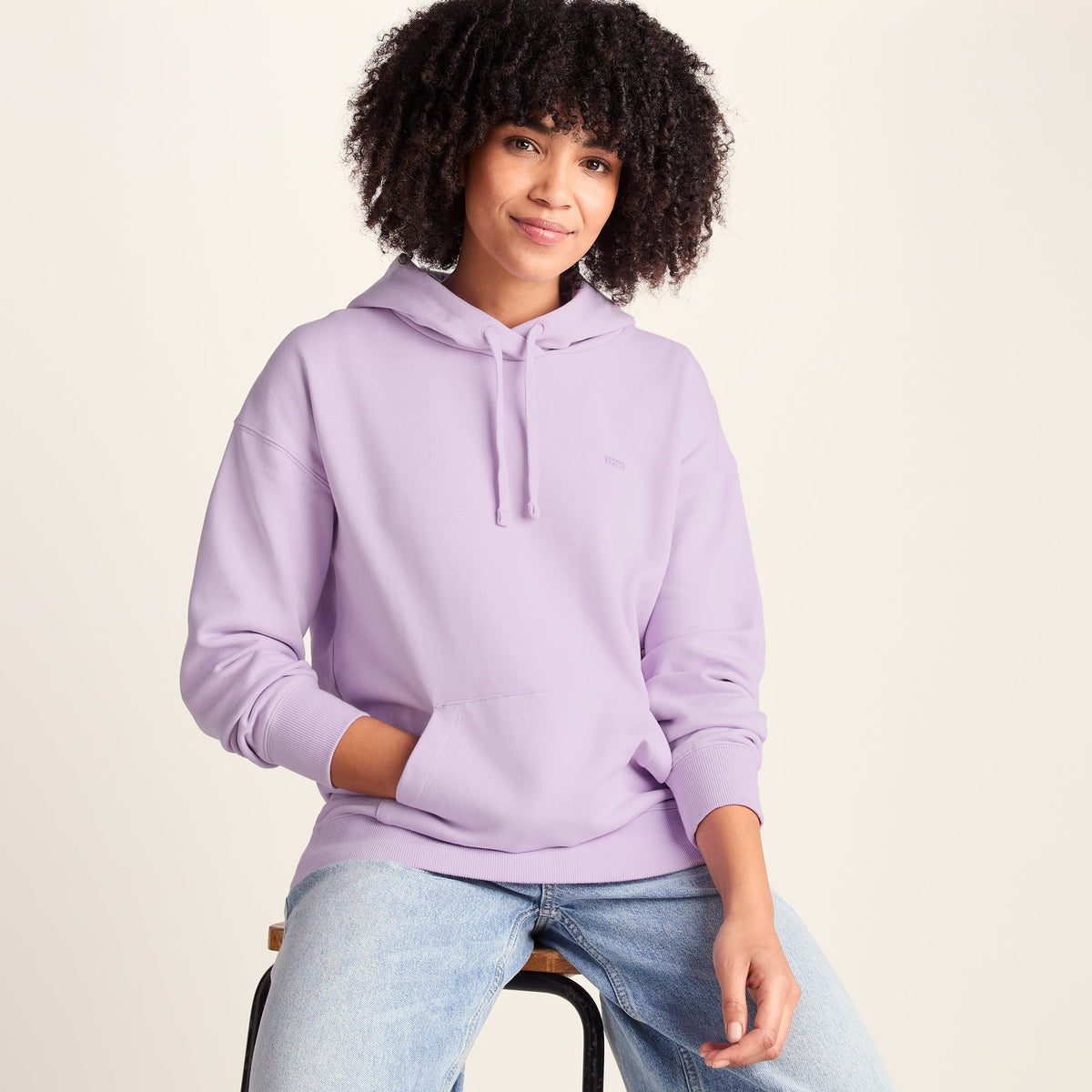 Meera Womens 100% Cotton Relaxed Fit Hoody - Lilac Blossom