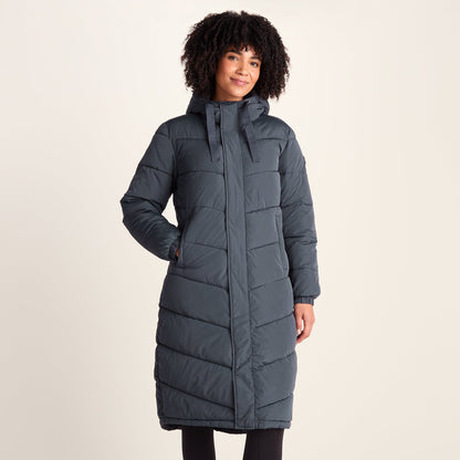 Raleigh Womens Long Insulated Jacket - Washed Blue