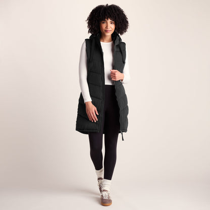 Ranskill Womens Long Insulated Gilet - Washed Black
