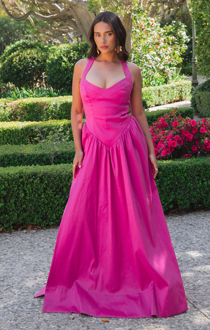 Abigail Maxi Dress ~ Rich Magenta Taffeta