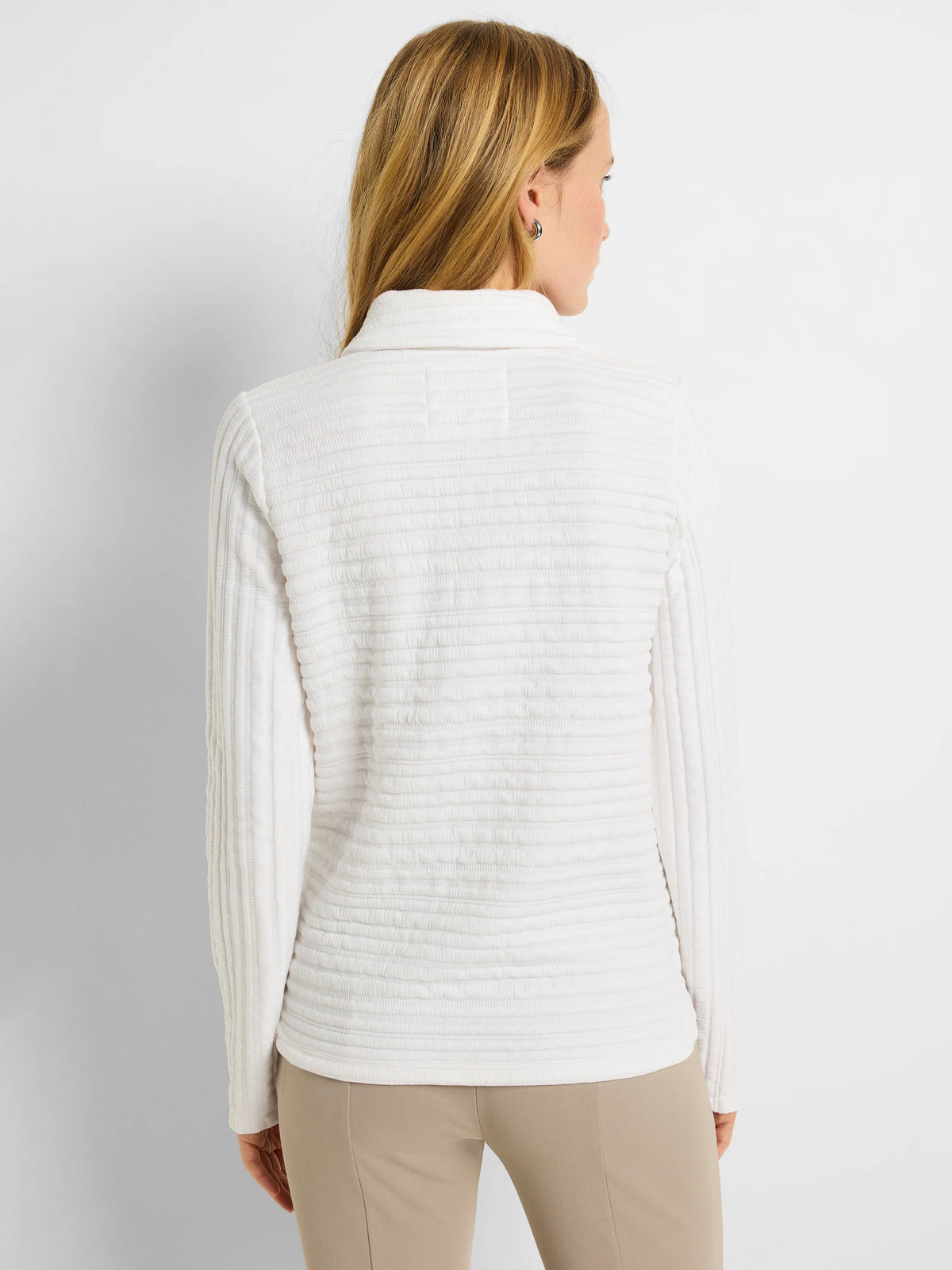 Textured Stripe Polo Top