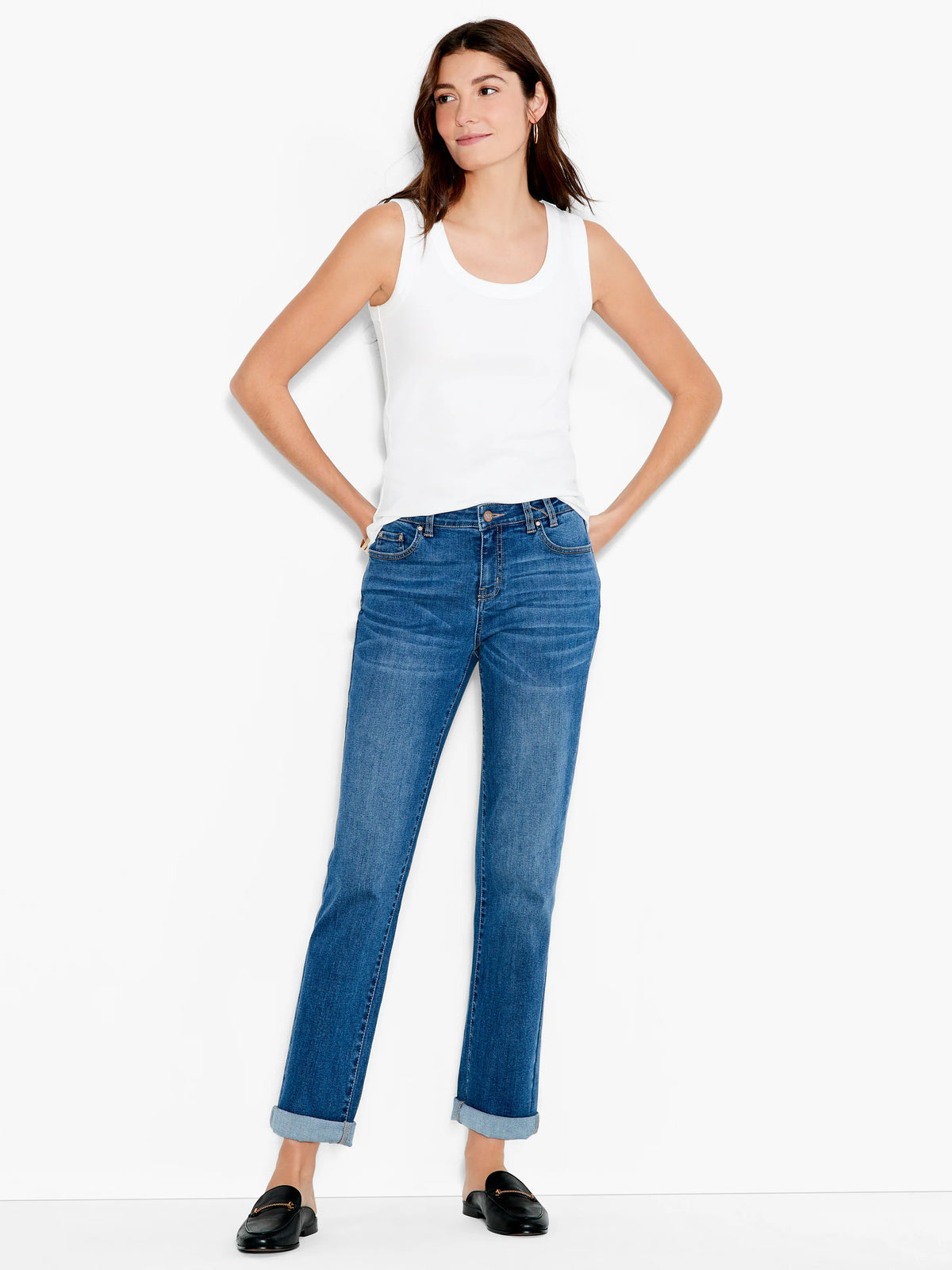 Mid Rise Girlfriend Jeans