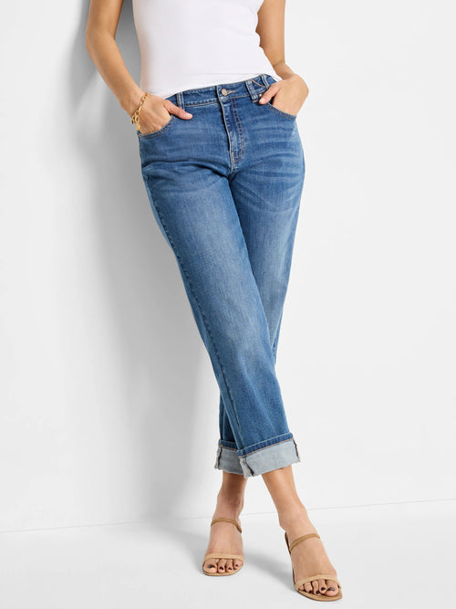 Mid Rise Girlfriend Jeans
