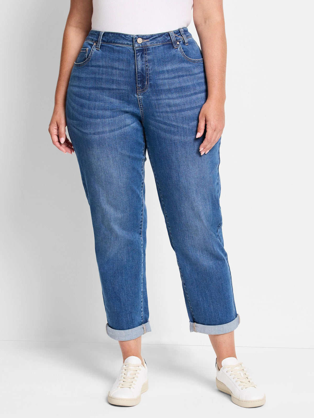 Mid Rise Girlfriend Jeans