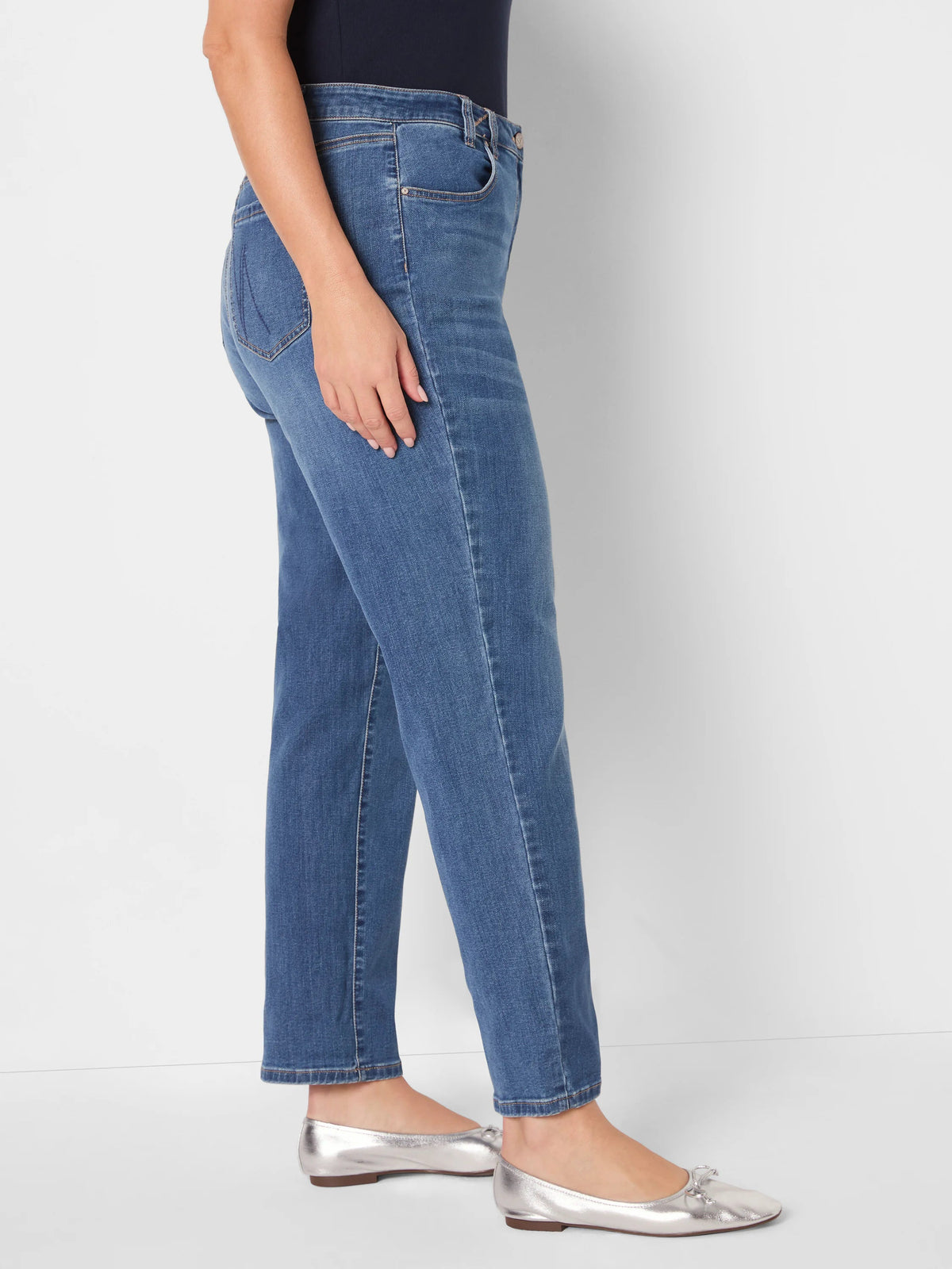 Mid Rise Girlfriend Jeans