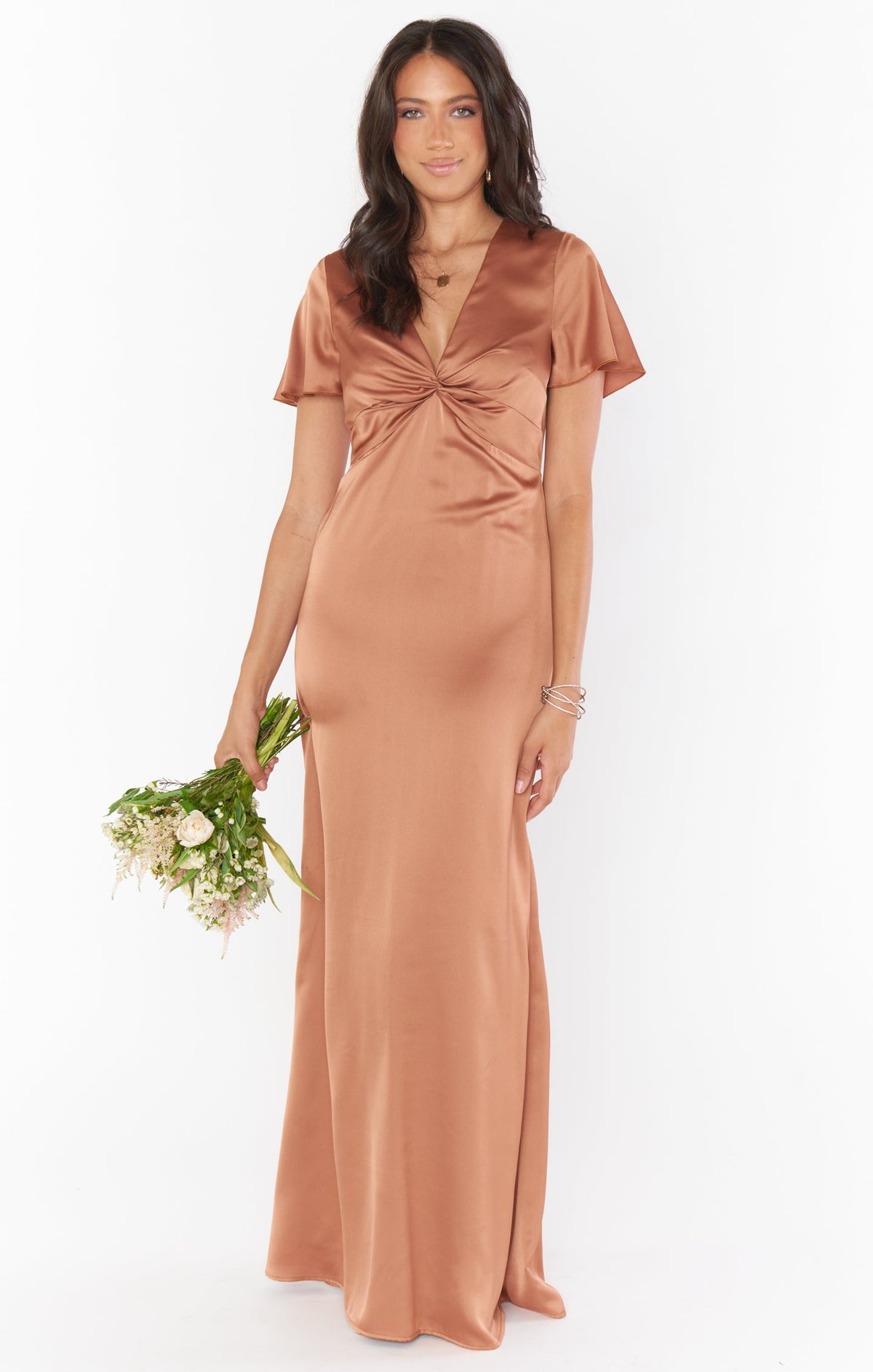 Rome Twist Gown ~ Copper Luxe Satin